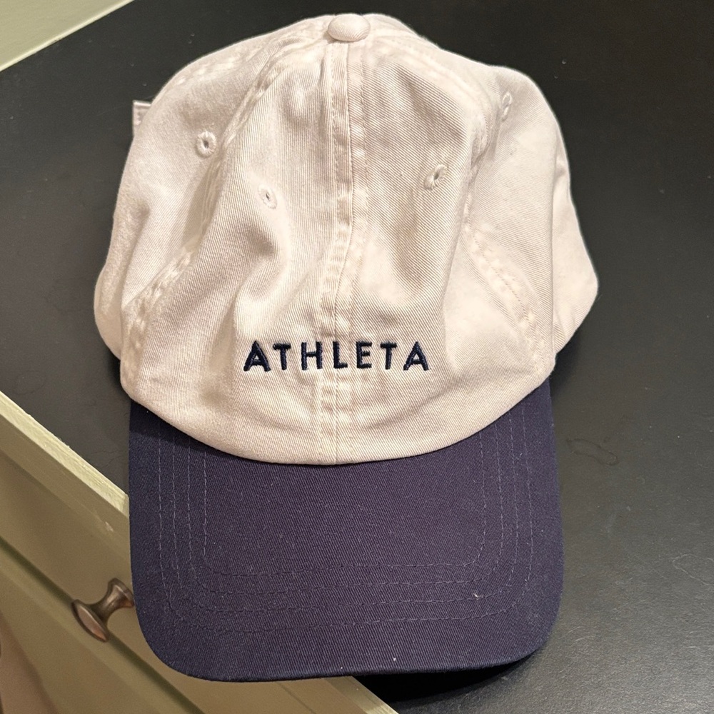 Athleta Cream and Navy Cap